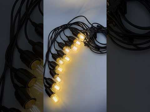 Ретро гірлянда бурулька 4 метри 10 патронів чорна