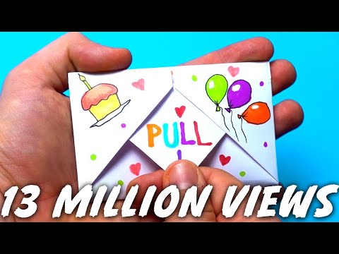 DIY Pull Tab Origami Envelope Card | Letter Folding Origami | birthday Card | Greeting Card |