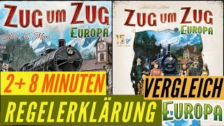 Zug um Zug Europa (15. Jubiläum) Regeln Anleitung Aufbau Regelerklärung + Vergleich