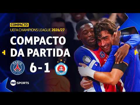 PARIS SAINT-GERMAIN 6X1 SLOVAN BRATISLAVA | COMPACTO DA PARTIDA | FASE DE LIGA | CHAMPIONS 2026/27