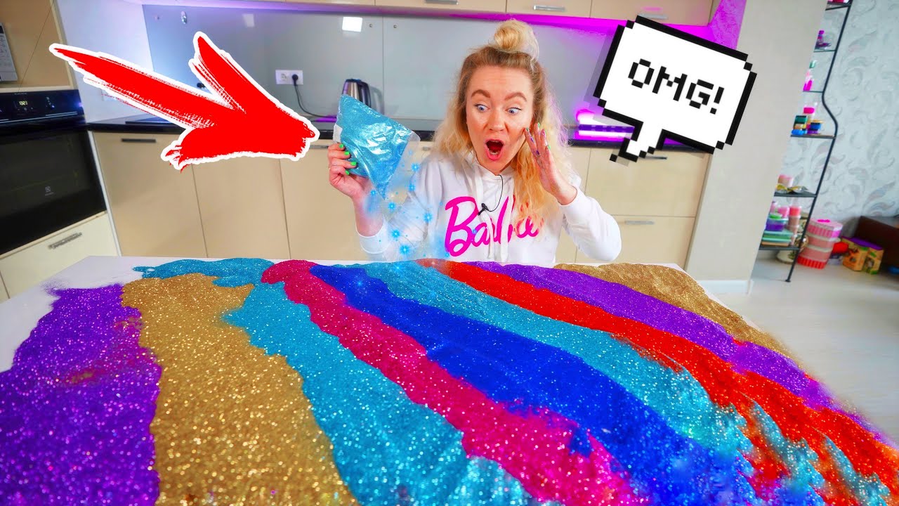 10 КГ БЛЕСТОК В СЛАЙМ 😱*залипательное видео* + КОНКУРС