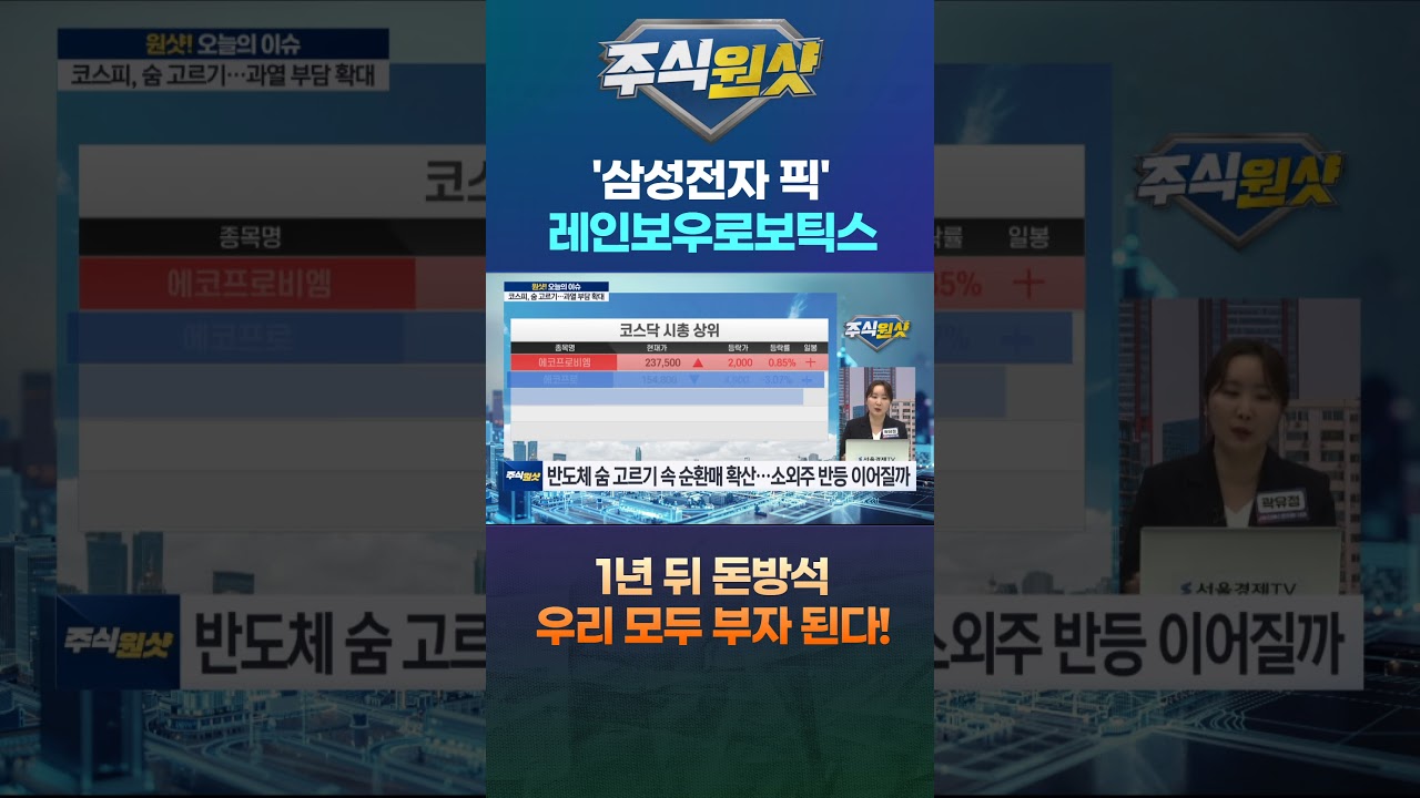 '삼성전자 픽' 레인보우로보틱스 1년 뒤 돈방석 우리 모두 부자 된다!