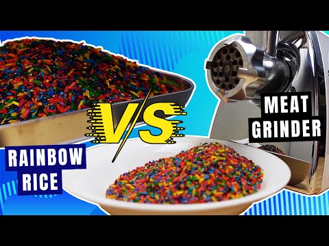 EXPERIMENT RAINBOW RICE VS MEAT GRINDER