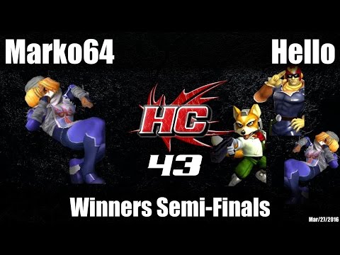 HC43 Melee Winners Semi-Finals: Marko64 (Sheik) vs Hello (Fox/C.Falcon/Sheik)