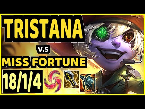 TRISTANA vs MISS FORTUNE - 18/1/4 KDA BOTTOM ADC GAMEPLAY - EUW Ranked DIAMOND