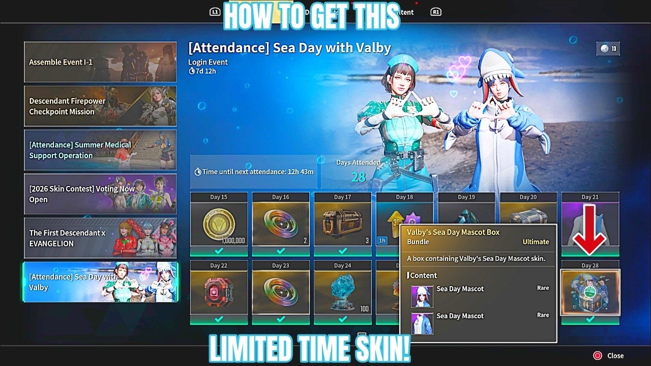 How To Get Valby's Sea Day Mascot Skin!-The First Descendant