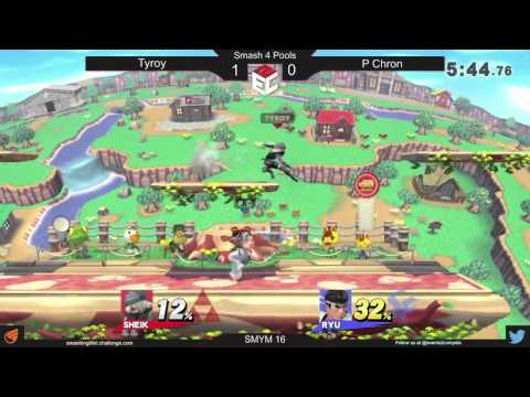 SMYM16 Smash 4 Pools (Singles): Tyroy (Sheik) vs. P Chron (Ryu)