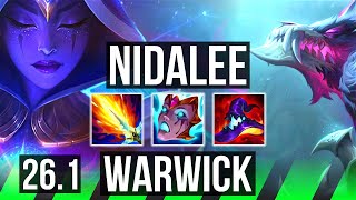 NIDALEE vs WARWICK (JGL) | 48K damage | KR Master | 26.1