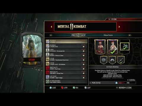 Kitana blood  kombat league bundle showcase Mortal Kombat 11 premium shop.
