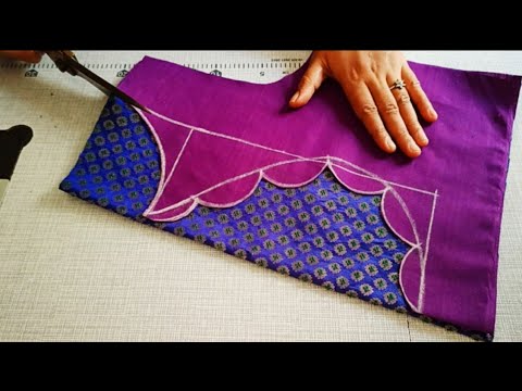 Very stylish boat neck blouse design || blouse || cutting and stitching back neck blouse design