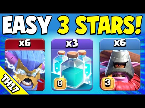 Skill Needed: 0/10 Three Star Potential 10/10! Easy TH17 Attack Strategy (Clash of Clans)