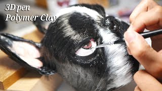 Making Boston Terrier Nick Fury with 3D pen & Polymer Clay