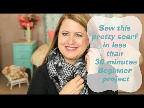 Sew this Infinity Scarf in less than 30 minutes! Beginner Project.
