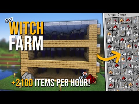 Minecraft Witch Farm 1.20.1 - BEST DESIGN - 2100+ Items Per Hour!