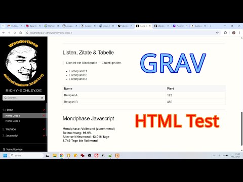 GRAV CMS ohne Datenbank ► HTML & Javascript Test