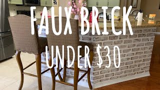 DIY FAUX BRICK WALL/FARMHOUSE DIY ON A BUDGET/FAUX BRICK USING JOINT COMPOUND