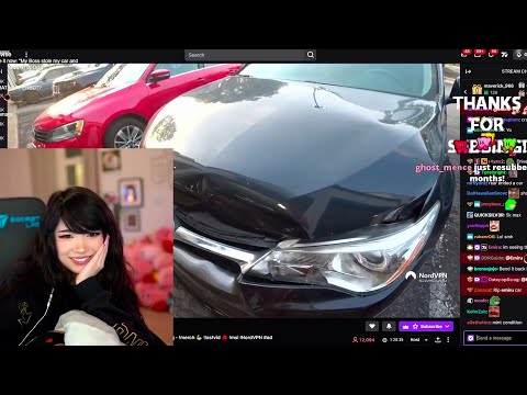Emiru watches Knut roasts the lifeless rests of her car after Mizkif destroyed it