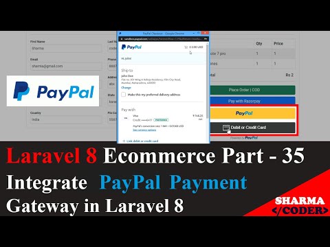 Laravel 8 Ecom Part 35 PayPal payment gateway integration in laravel 8 ecommerce