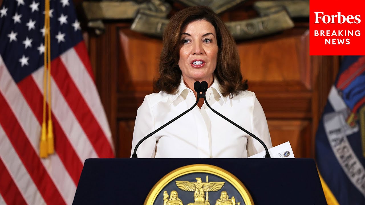 New York Gov. Kathy Hochul Delivers Remarks On Green Energy Amid Major Heat Wave