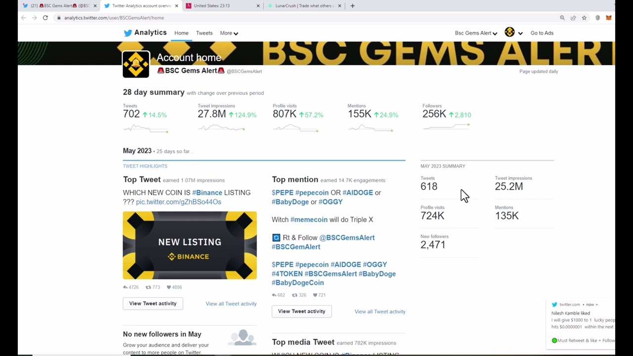 BSCGemsAlert Marketing — Our Results & Campaign Stats