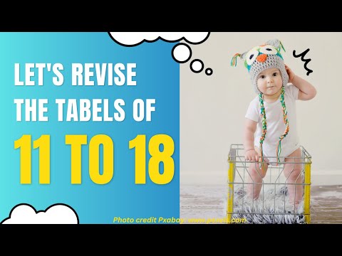 Learn and Revise - Table of 11 to 18, Multiplication Table of 11 to 18, Times Table of 11 to 18