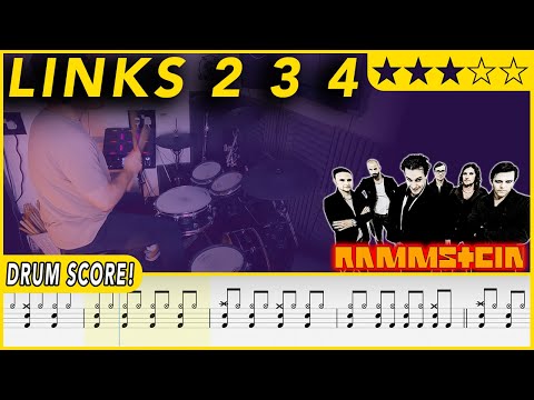 Links 2 3 4 - Rammstein | DRUM SCORE Sheet Music | #554 DRUMSCRIBE