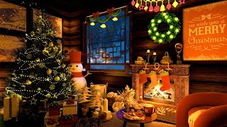 Christmas Ambience in Cozy Winter Cabin with Classic Christmas Songs - Christmas Jazz Cafe Music
