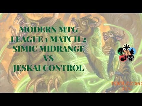 Modern MTG: League 1 Match 2: Simic Midrange (Birthing) vs Jeskai Control