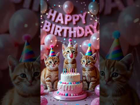 Happy😺 birthday to you🎂 #shortsfeed #happybirthdaysong #song #happybirthday #cat #birthday #cute