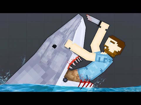Feeding RAGDOLLS to a Megalodon Shark - People Playground Mods