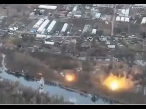 Huge BM-21 Grad Barrage on Russian Positions in Kherson -- East of the Dnipro River