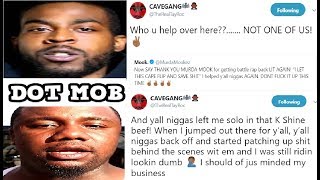 TAY ROC LEAVES DOT MOB AND AIRS MUDA MOOK OUT &quot;You Was Always A FU*K N*GGA&quot;