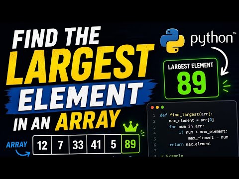Find Maximum Element In An Array Python Tutorial Dsa Tutorial Python Dsa Datastructures