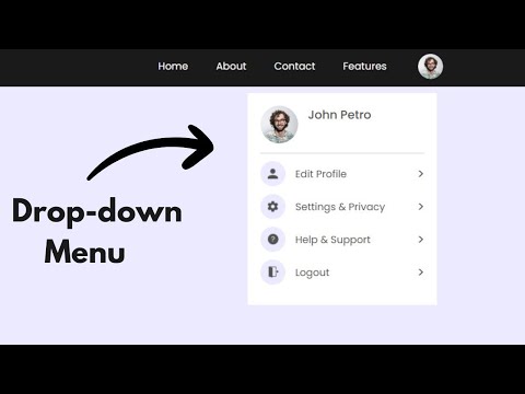 Drop Down Profile Menu Using Html Css Javascript
