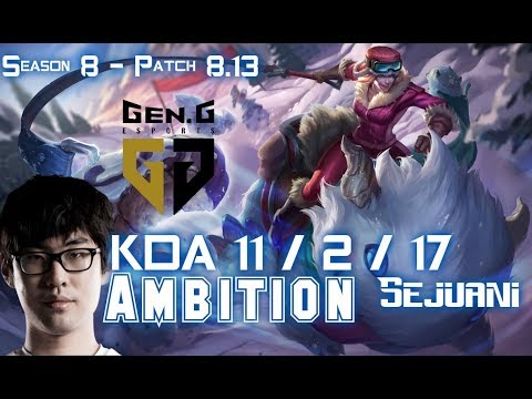 GEN Ambition SEJUANI vs GRAVES Jungle - Patch 8.13 KR Ranked