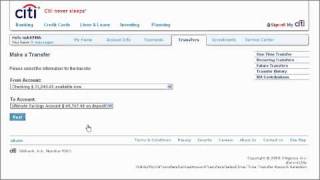 Citi QuickTake Demo: How to Make a Transfer Between Accounts using Citibank Online