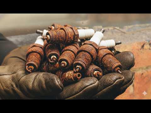 Forging Damascus knife out of Useless Spark Plugs