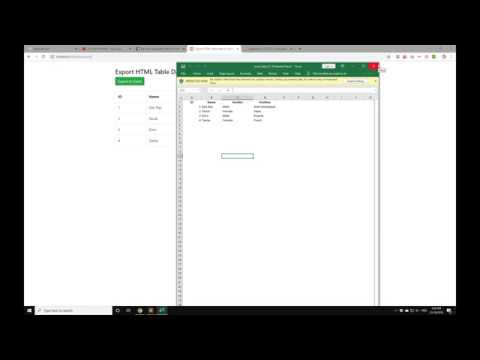 Request Export Html Table To Excel Using Javascript