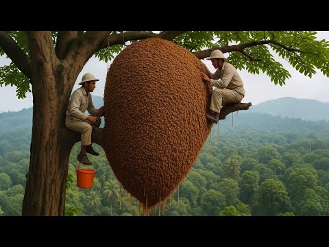 How To Harvest Fresh Honey With Bare Hands On Scary Cliffs | Mastering Climbing Skills
