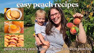 Peach Recipes! Peach Jam, Peach Sorbet, plus How to Freeze Peaches