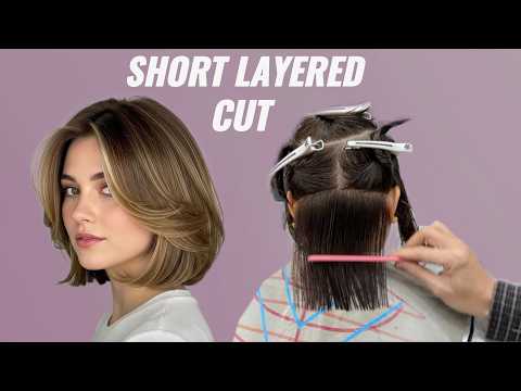 Short Layered | Secrets to adding Volume to Thin Hair | Professional HairCut Tutorial (Step-by-Step)