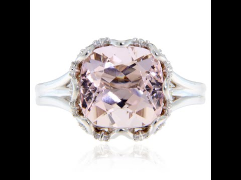 Inel Aur 14k Morganit Diamante Naturale - Stralucitor si Diafan