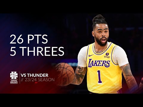 D'Angelo Russell 26 pts 5 threes vs Thunder 23/24 season