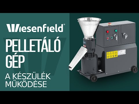 Videó - Pelletáló gép - max. 100 kg / h - Ø 120 mm - zárható rekesz - 2 hengerek