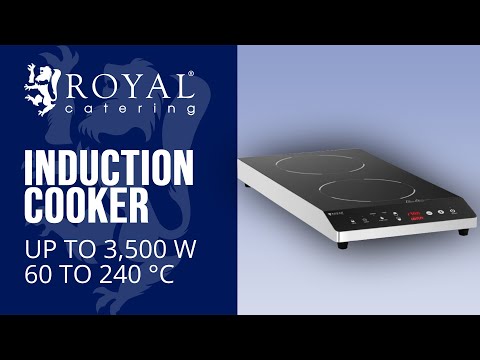 video - Induksjonsplate - 2 x 22 cm - 60 til 260°C - timer