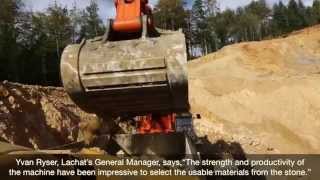 preview picture of video 'Large Hitachi excavator brings strength and power to Swiss quarry'