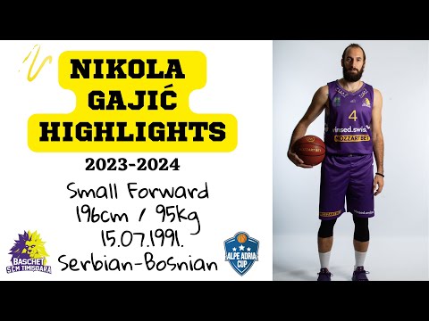 NIKOLA GAJIC HIGHLIGHTS ALPE ADRIA CUP 2023-24 - BC TIMISOARA 🔥🏀✅🇷🇸🇧🇦🐺