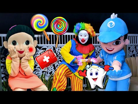 Drama Badut Lucu SquidGame Nangis Kejer Sakit Gigi Gara-gara Makan Lollipop💞 Badut Pengamen Boboiboy