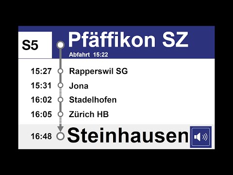 ZVV Ansagen, S5 (Pfäffikon SZ-Steinhausen) Bauarbeiten
