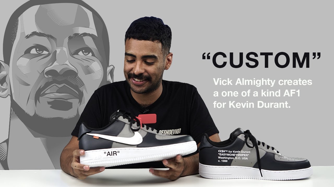 Vick Almighty Custom Air Force One for Kevin Durant! (Off-White) With Reshoevn8r